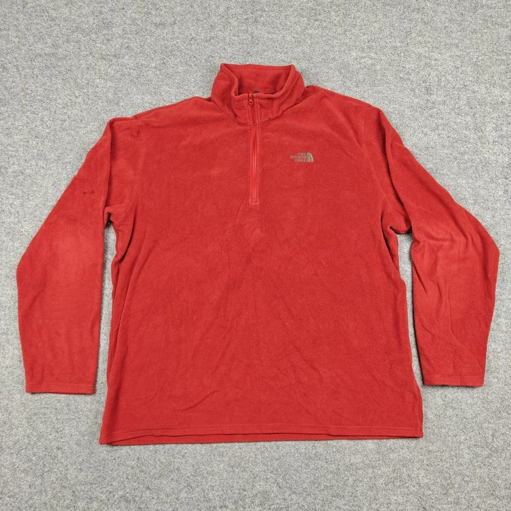 The North Face‎ Pullover Mens XL Red Polartec Classic Fleece 1/4 Zip Hiking